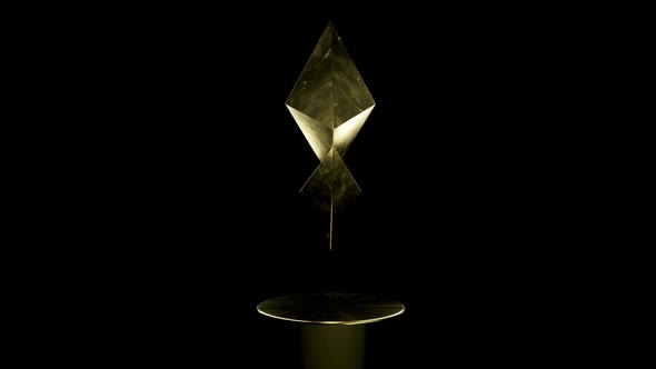 3D Gold Ethereum Icon Rotate