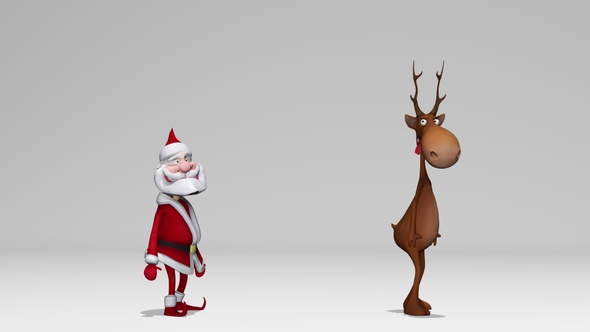 Santa Claus and Christmas Deer alt