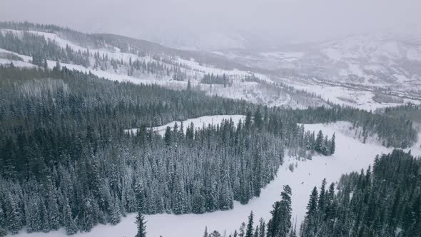 Aerial View Aspen Snowmass Aerial of Famous Snowmass Ski Resort Town in Winter