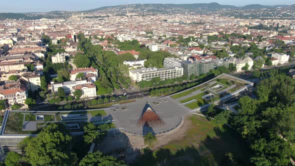 Aerial view of the new Ethnography Museum in Budapest, Hungary