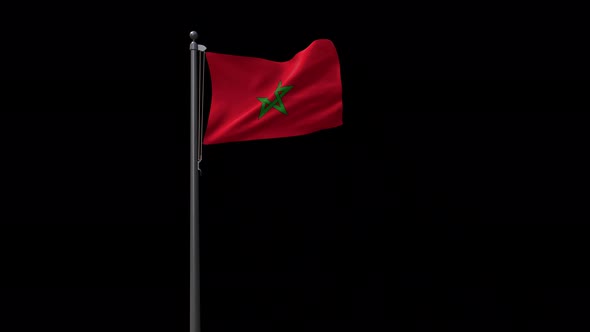 Morocco Flag With Alpha 4K