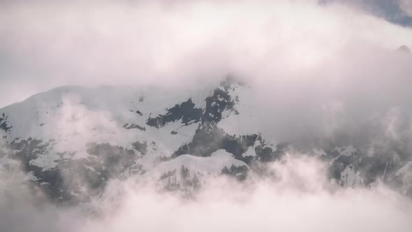 Snowy Mountain Fog Cloud Timelapse