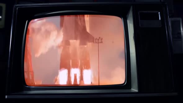 Apollo 11 Launch on a Retro TV Set.