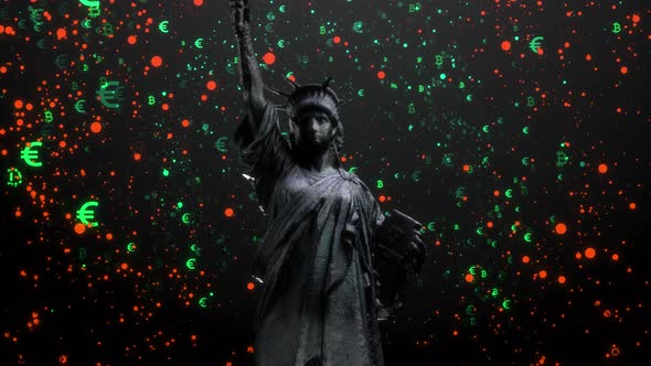 Abstract Cinematic Statue of Liberty Economy