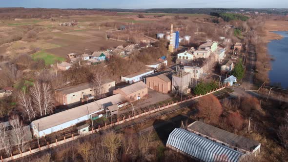 Old ruined and abandoned large industrial factory.