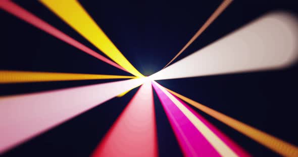 Background animation of bright colorful lines flying towards the camera - Digital 3D animation
