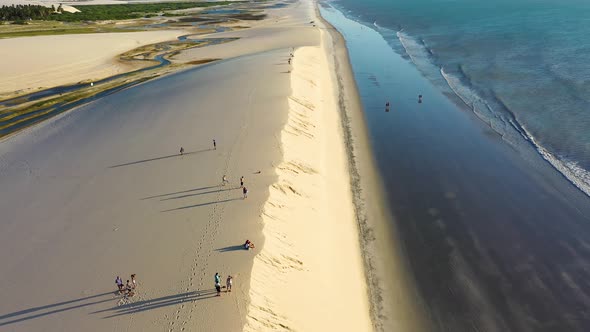 Jericoacoara Brazil. Sunset Tropical scenery for vacation travel.