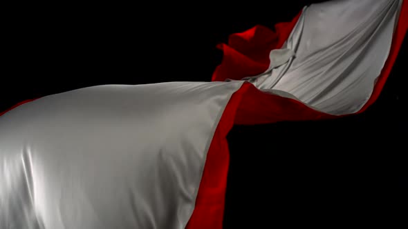 Flowing red and white cloth, Slow Motion