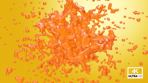 Flow Of Orange Juice Splash
