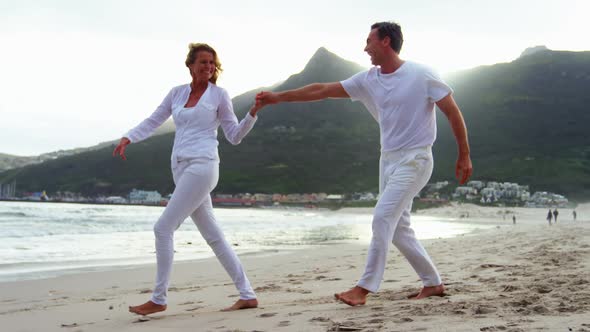 Mature couple together at beach