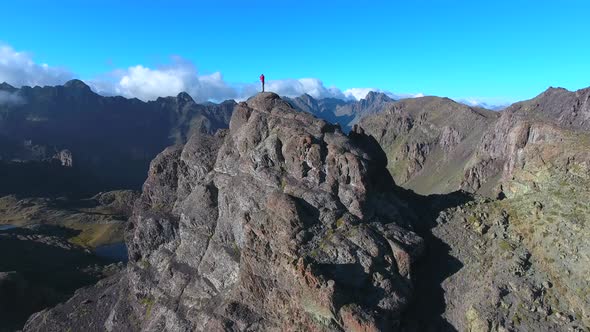 A Man on Top of Mountain