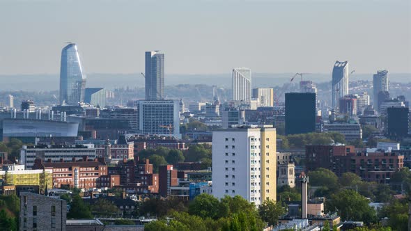 Aerial View of Roofs and Houses of London, UK.