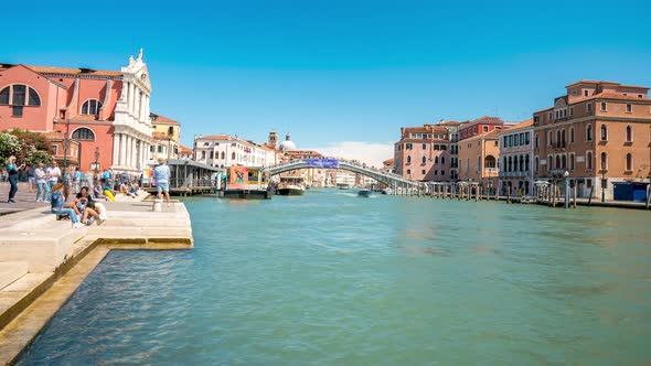 Beautiful Time Lapse View of Venice Canal in Italy