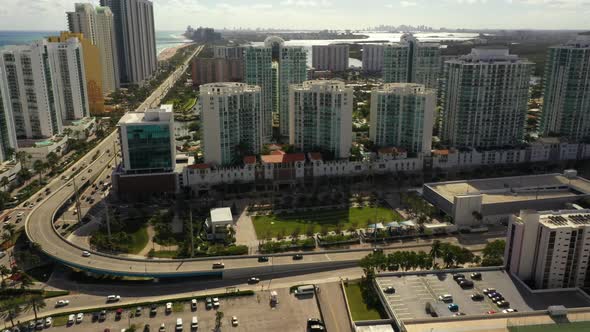 Aerial Video Gateway Park Sunny Isles Beach 163rd Street