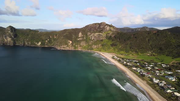 Aerial view of New Zealand holiday town