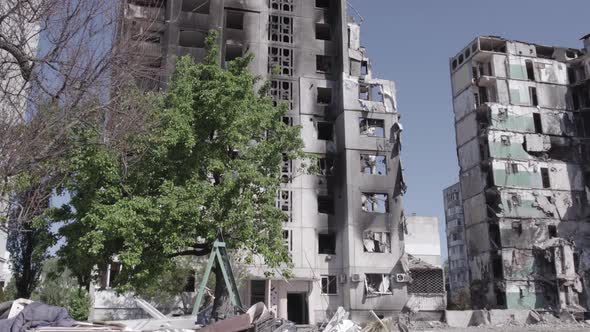 Residential Building Destroyed By the War in Ukraine