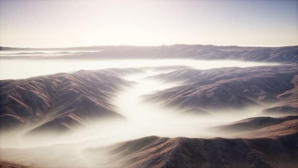 Mountain Landscape with Deep Fog at Morning alt