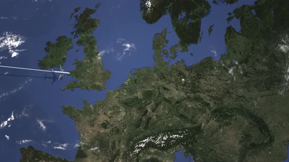 Plane Arriving To Berlin Germany From West alt