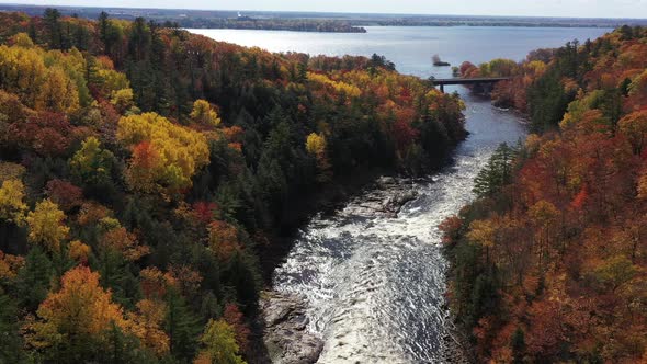 rapids feeding into river descending fall beauty