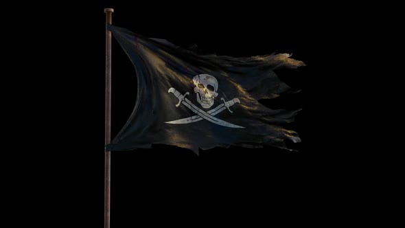 Pirate Flag Mid Shot Looping A Full HD