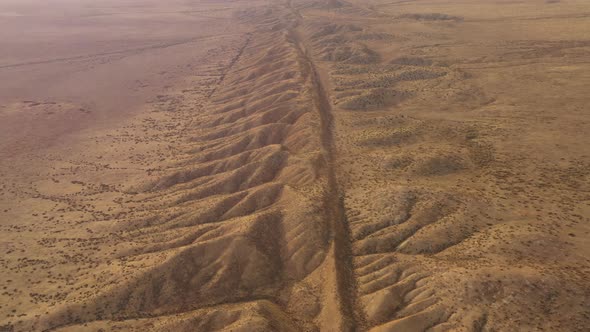 Aerial shot of the San Andreas Fault to the North West of Los Angeles