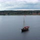 Aerial Shot of the Yacht in the Lake Nybol Nor Denmark - VideoHive Item for Sale