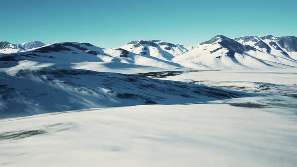 Snow Covered Volcanic Crater in Iceland