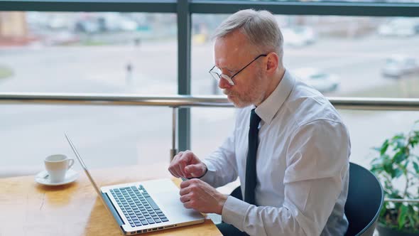 Successful businessman on his workplace