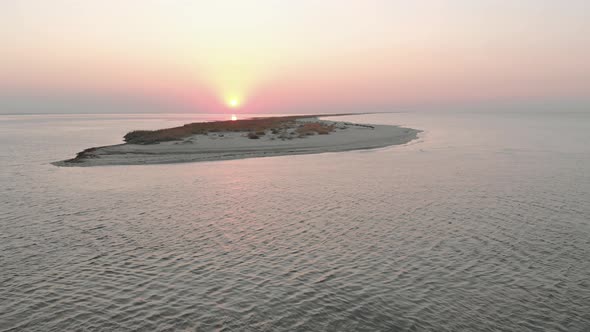 Beautiful Orange Sunset Over Sea Water