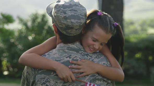 Soldier with his daughter
