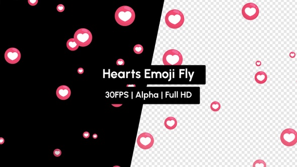 Love Heart React Emoji Fly with Alpha