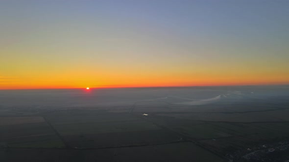 Landscape with Sunset View From Mountain Top Sunlight Shining Beautiful Dramatic