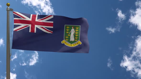 British Virgin Islands Flag (Uk) On Flagpole