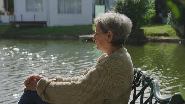 Senior woman enjoying free time outdoors