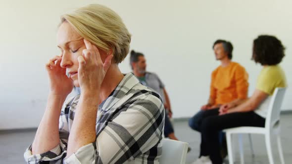 Woman suffering from headache