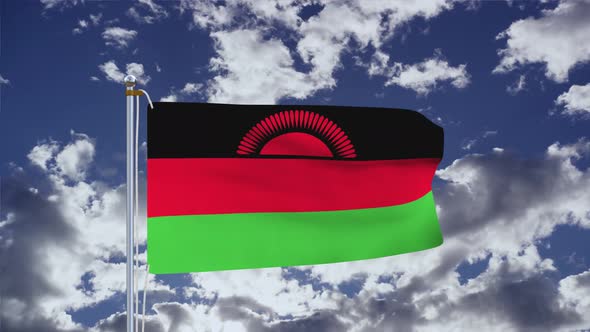 Malawi Flag Waving 4k