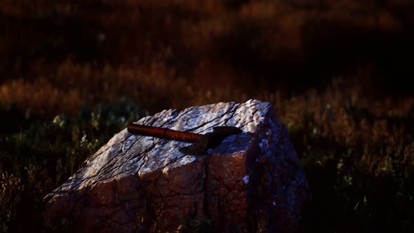 War Ax for Viking on the Rock at Sunset alt