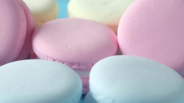 Close Up o Colorful Macaroon in a Bowl