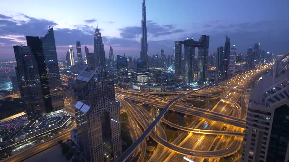 Traffic Cars Commuting Through Modern Metropolitan City 