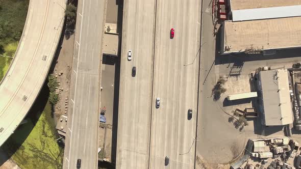 Aerial Shot Over Roads in Glendale CA