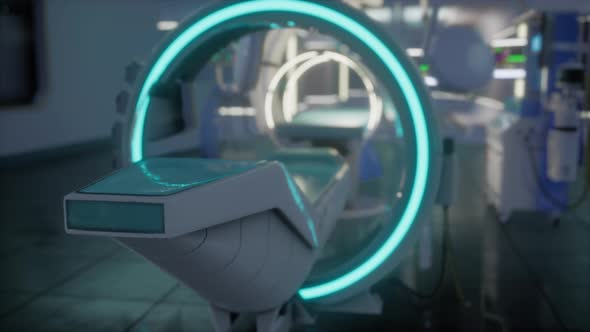 Futuristic MRI Magnetic Resonance Laboratory