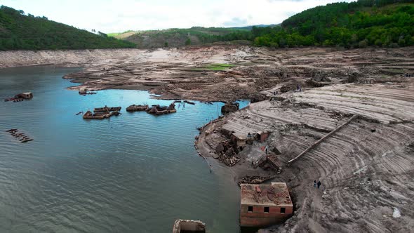 Abandoned Village of Aceredo Submerged by Water Dam in Spain