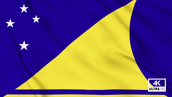 Tokelau Flag Waving Slowly Looped
