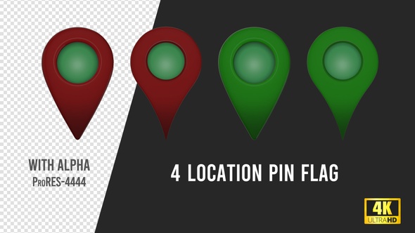 Libya Flag Location Pins Red And Green