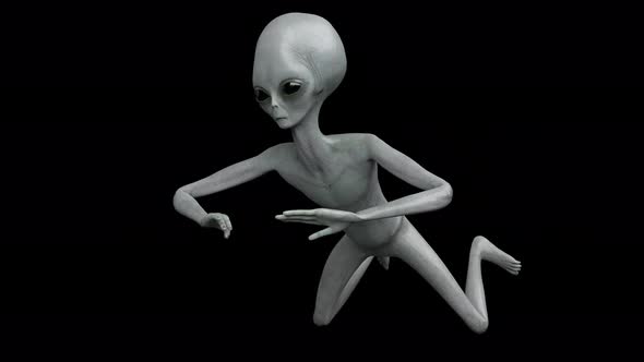 Alien Floating In Space alt