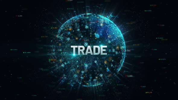 Trade Business Digital Globe Earth 4K