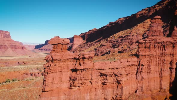 Aerial shot of the rugged landscape near Moad Utah