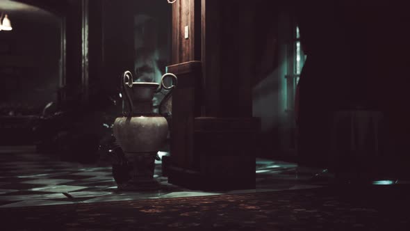 Antique Interior in an Abandoned Castle alt