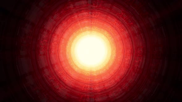 Abstract Simple Red Light Tunnel 4K 01