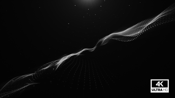 Black & White Modern Particles Wave Flow Looped V3